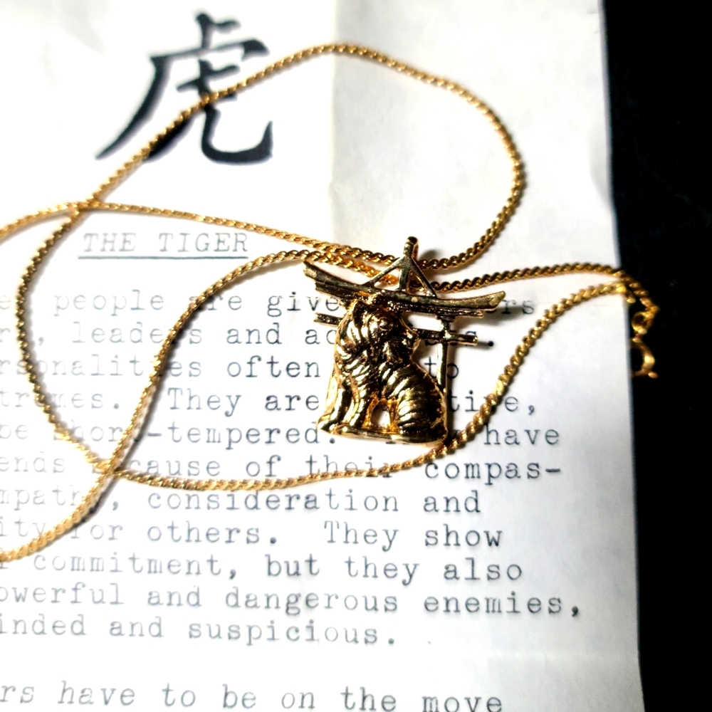 Tiger 🐅 gold plated talisman necklace